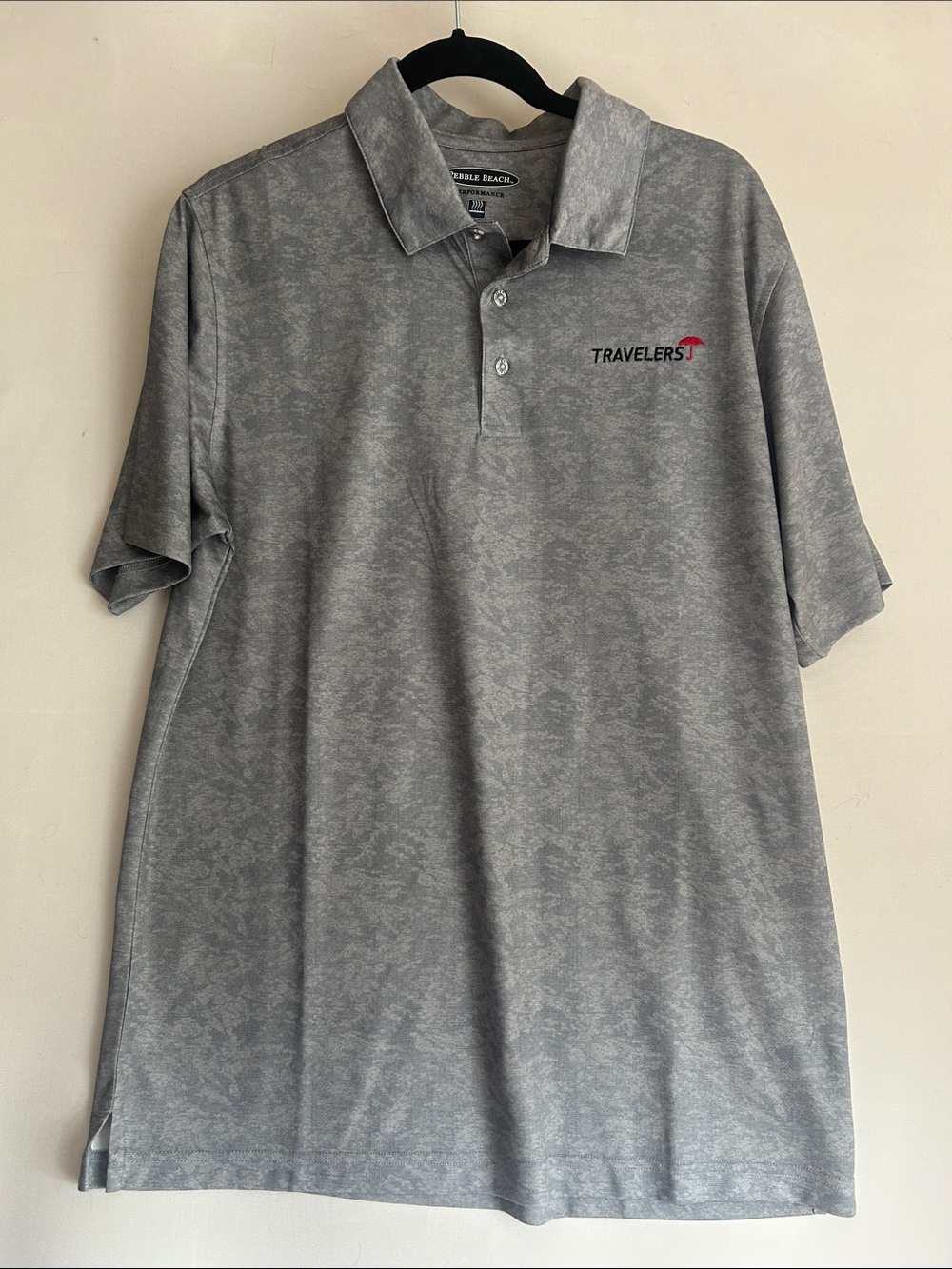 Pebble Beach  Grey Men's performance golf shirt size large